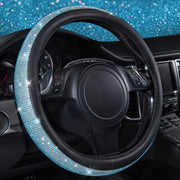 CAR PASS front view showing mint blue rhinestones and black leather for stylish upgrade