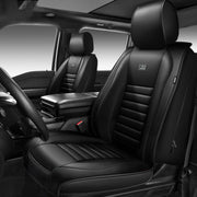 CAR PASS front view of Nappa leather seat cover showing full coverage and luxury finish
