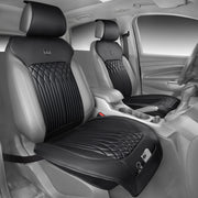 CAR PASS front view of nappa leather seat protector showing full coverage and fit