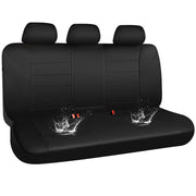CAR PASS rear seat cover front view showing full bench protection and sleek look
