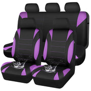CAR PASS front view of full seat cover set showing fit and protection benefits