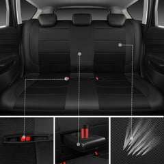 CAR PASS headrest detail showing separate covers and easy adjustment benefit