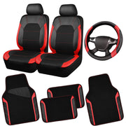 CAR PASS front seat covers installed showing sporty black and red look and protection