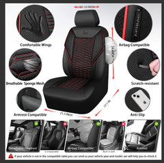 CAR PASS side airbag stitching detail demonstrating safety-compatible release