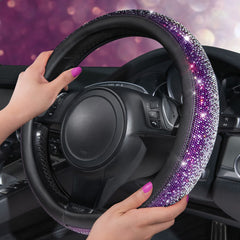 CAR PASS close-up of rhinestones and PU leather texture for dazzling detail