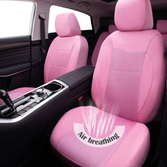 CAR PASS close-up of pink PU leather texture illustrating durable finish