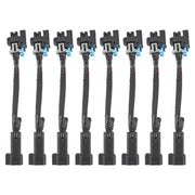 Carbhub front connector pair showing EV6 to Multec conversion benefit