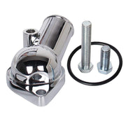 CarBole chrome water neck front view showing polished finish and 21° outlet benefit
