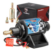 CarBole pump front view showing inlet and outlet for easy installation