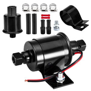 CarBole front view of inline fuel pump showing compact durable housing and easy mount