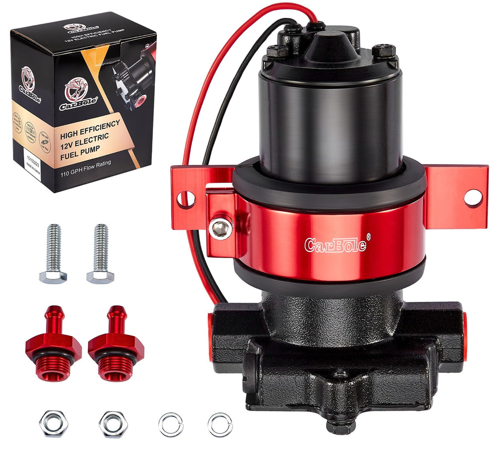 CarBole pump front view with bracket showing compact mounting and quick install benefit