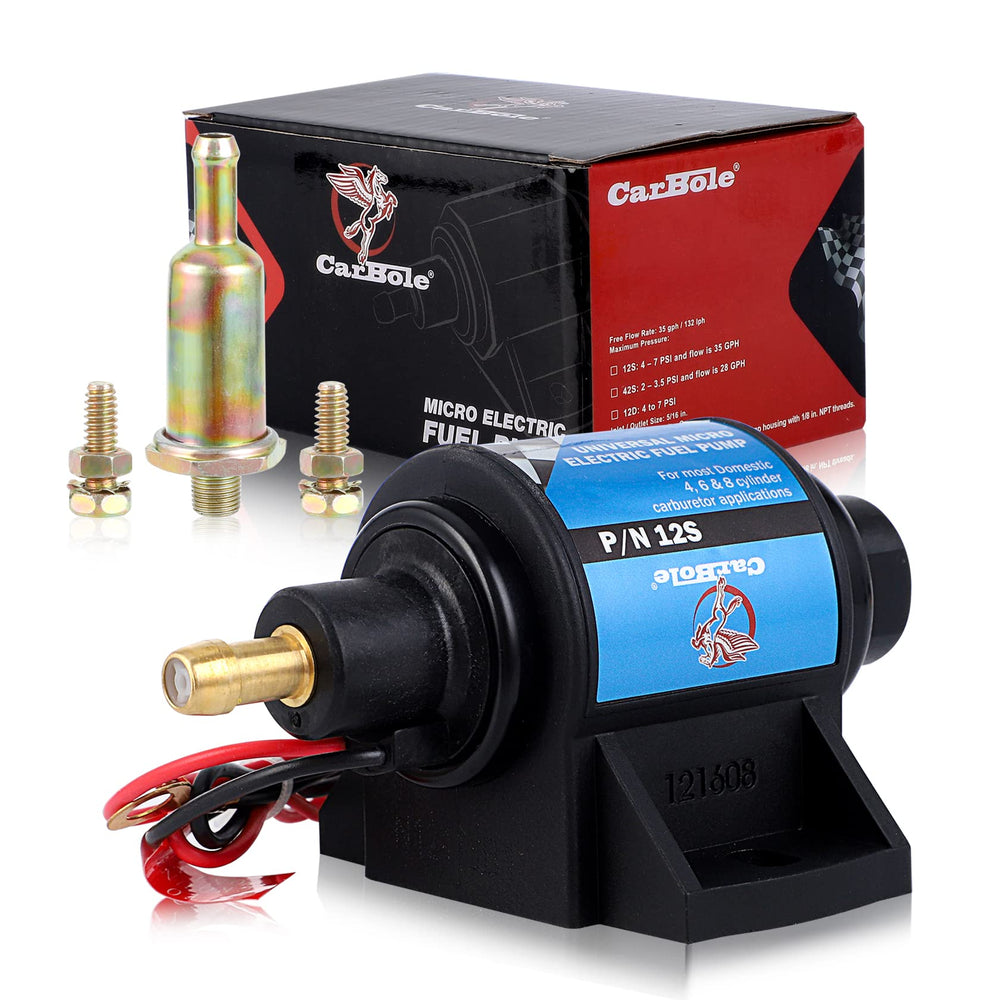 CarBole pump front view showing compact body and mounting points for easy placement