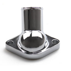 CarBole thermostat housing installed on Chevy engine demonstrating clean hose routing benefit