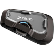 Cardo FREECOM 4X front-mounted unit showing controls and easy access