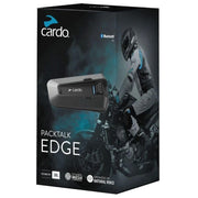 Cardo PACKTALK Edge front view showing dual units and mounts for easy mounting