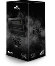Cardo PACKTALK PRO front view showing controls and sleek black finish for confident handling