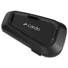 Cardo Spirit mounted clip on helmet rear providing secure fit and stable placement