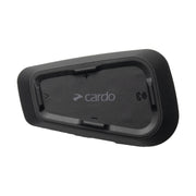Cardo Spirit front profile showing controls and waterproof casing for reliable rides