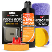 Carfidant front packaging showing kit contents and easy restore benefit