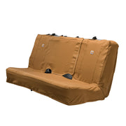 Carhartt front view of bench seat cover showing full protection and rugged look