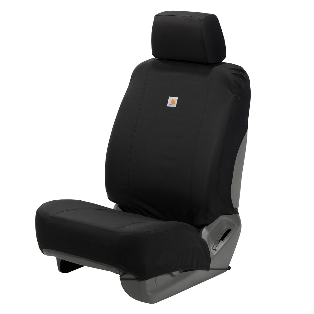 Carhartt front seat cover installed showing full coverage and protection