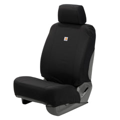 Carhartt front seat cover installed showing full coverage and protection