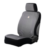 Carhartt gravel front seat cover packaging showing product and benefit of rugged protection