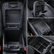 Carlimeki front view of center console organizer showing neat storage benefit