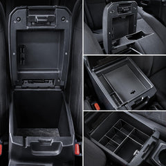 Carlimeki front view of center console organizer showing neat storage benefit