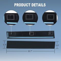 CARMOCAR adhesive tape detail on trim highlighting strong forming tape for secure, tool-free attachment