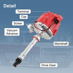 CARMOCAR red cap close-up highlighting classic HEI look and easier rotor alignment