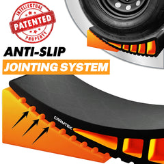CARMTEK close-up of anti-slip channels demonstrating secure tire grip