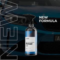CARPRO Reload 2.0 label close-up highlighting silica-siloxane formula information benefit