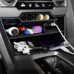 CarQiWireless armrest hidden storage box revealing secure private space benefit