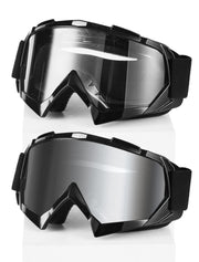 Carsories front view of goggles showing full-face coverage and clear protection