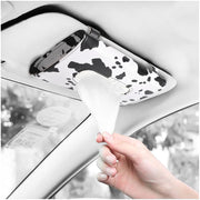 Carstuus front view cow-print holder shows stylish protection and easy access