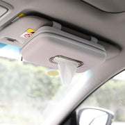 Cartisen front view clipped to visor showing tidy tissue access and convenience