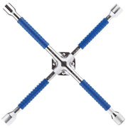 CARTMAN 18-inch cross wrench front view showing four-way design and fit
