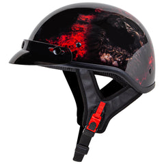 CARTMAN front view showing red skull graphics and DOT compliance benefit