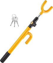 CARTMAN front view of yellow steering wheel lock showing deterrent benefit