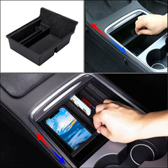 Carwiner armrest tray closeup highlighting fit and protection for small items
