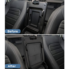 Carwiner hidden storage box installed under armrest keeping valuables discreet and secure