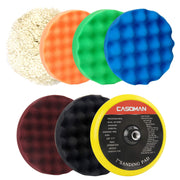 CASOMAN front view of 7" pad kit showing full set and benefits