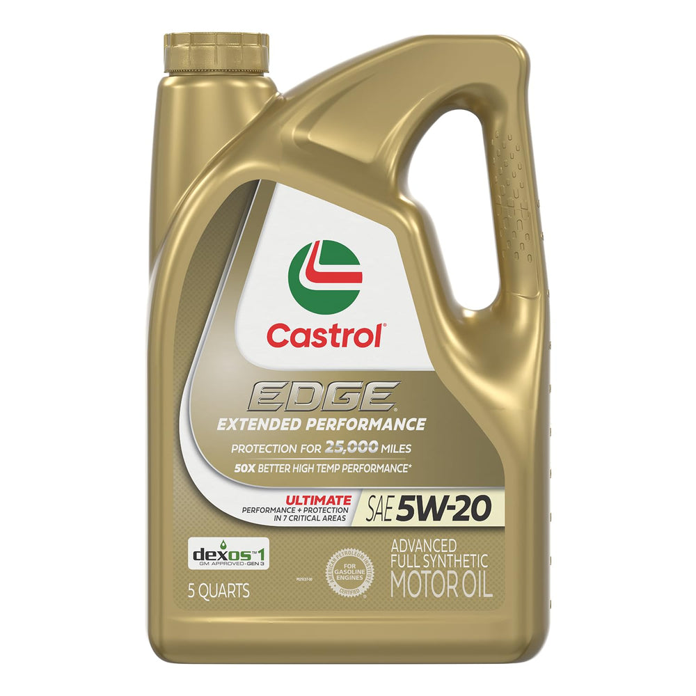Castrol EDGE Extended Performance front label showing product identity and premium benefit