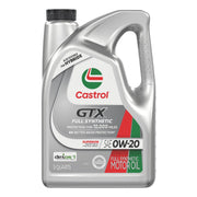 Castrol GTX front packaging showing 0W-20 and 5 quart benefits