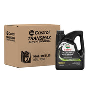 Castrol Transmax front view showing 1‑gallon three pack and clear product benefit