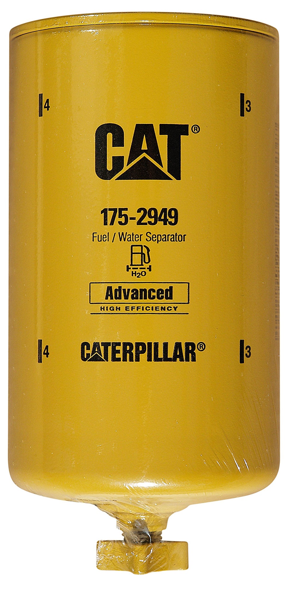 CAT 175-2949 front view showing label and mounting threads, ensuring correct part fit