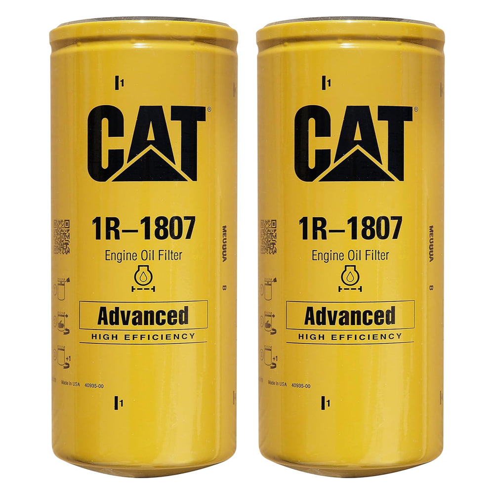 CAT 1R-1807 front view pack of two showing labels and OEM fit