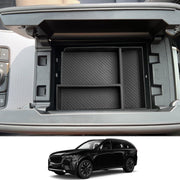 CDEFG front view of console tray showing clean organized compartments and quick access