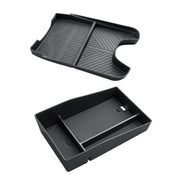 CDEFG front view of console tray showing clean organized storage benefit